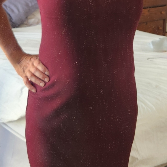 Burgundy Calvin Klein empire waist dress, size 6 - Picture 1 of 4
